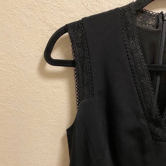 Kobi Halperin Black Silk Adena Sleeveless Lace Trim A-Line Dress Size 4 NWOT - Picture 5 of 12